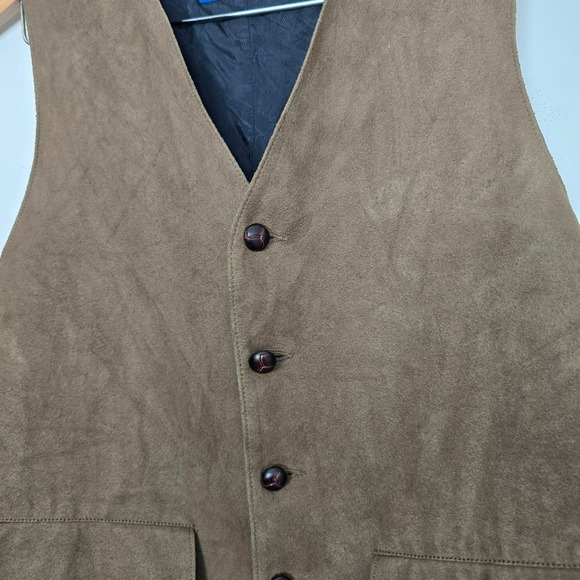 Vintage Mens Pendleton Western Americana Suede Leather Vest Sz M Ranch USA - Picture 3 of 9